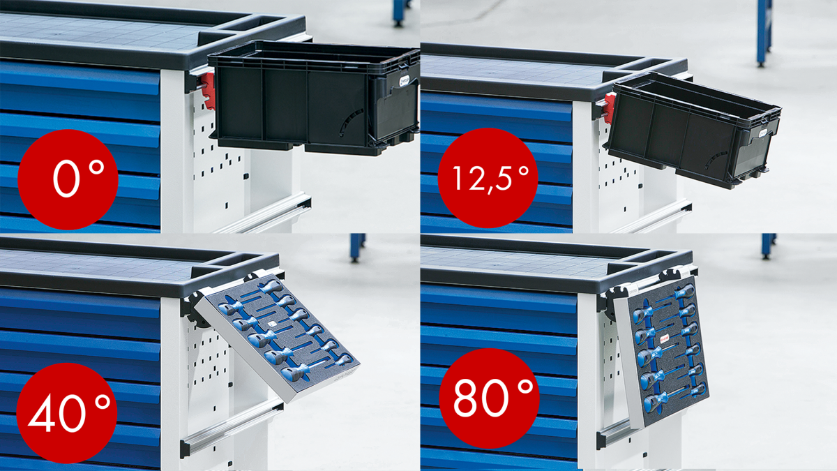 Postes de travail ergonomiques avec différents angles d'inclinaison